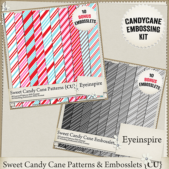 Sweet Candy Cane Patterns & Embosslets