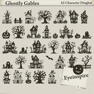 Ghostly Gables Dingbat Font
