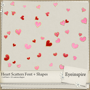 Heart Scatter Font & Shapes