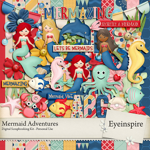 Mermaid Adventures Digital Scrapbooking Kit