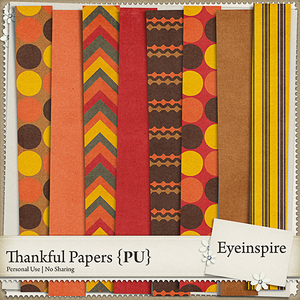 Free digital scrapbook papers "Thankful" from Eyeinspire