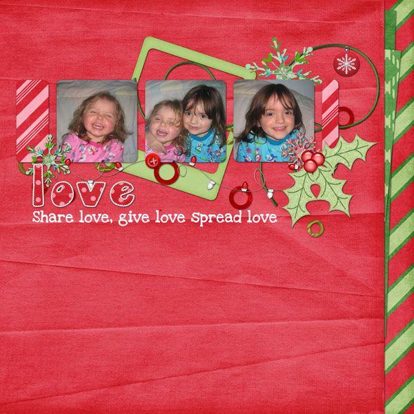  marieh digiscrap layout using Holly Jolly Christmas kit