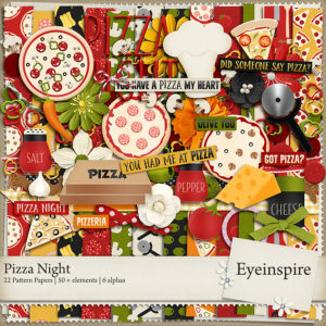 Pizza Night digital scrapbooking kit