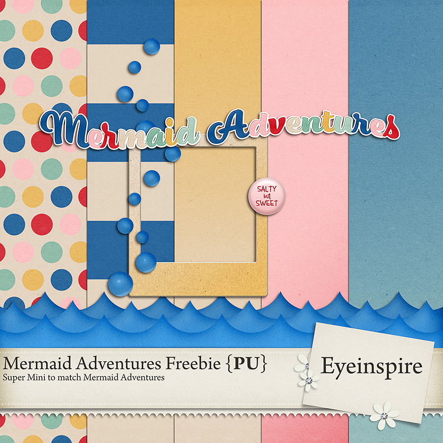 mermaid adventures digital scrapbooking kit freebie