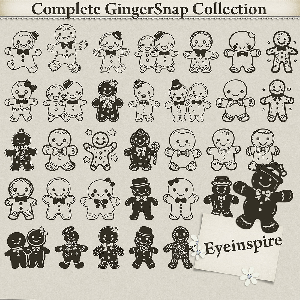 Gingerbread men dingbat fonts, svgs and vector files, instant download